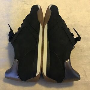 Women’s Black and Pewter Wedge Sneakers